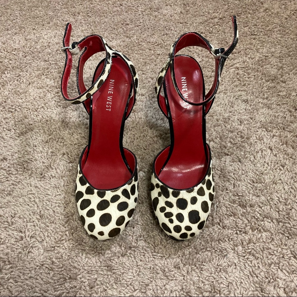 Nine West Black & White Spotted Calf Hair